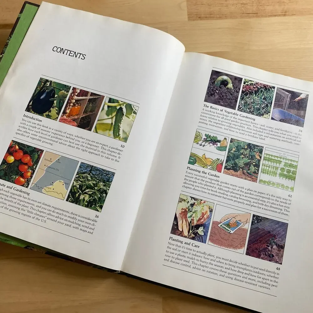 Vintage 1980 Illustrated Encyclopedia of Gardening Vegetables Hardcover Book